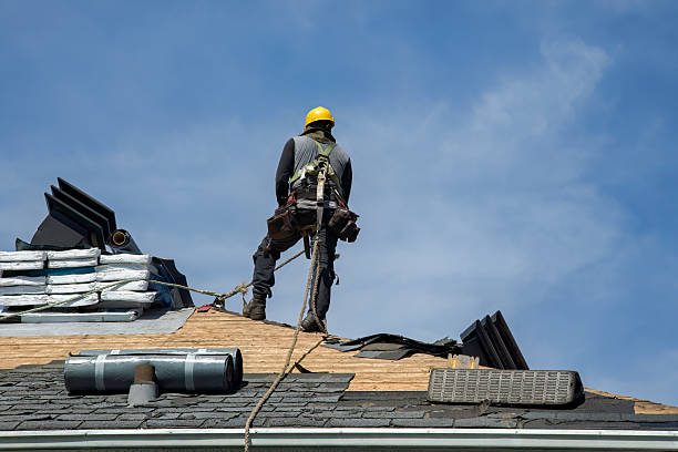 Professional Gutter Installation technician working in Swayzee, IN